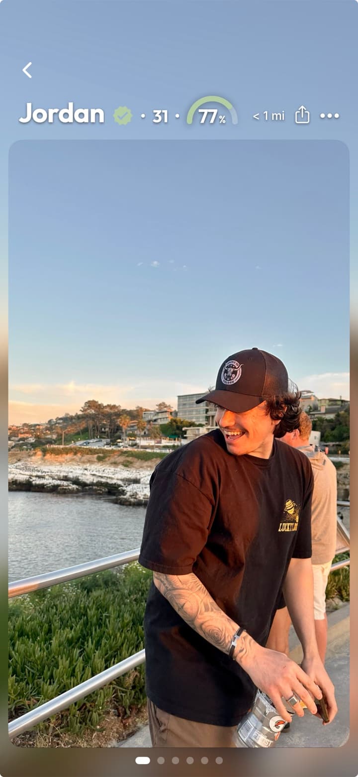 Jordan's verified profile in Peazy